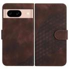 For Google Pixel 8a YX0060 Elephant Head Embossed Phone Leather Case with Lanyard(Coffee) - 1