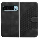 For Google Pixel 9 Pro YX0060 Elephant Head Embossed Phone Leather Case with Lanyard(Black) - 1