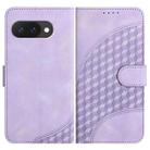 For Google Pixel 9a Elephant Head Embossed Phone Leather Case with Lanyard(Light Purple) - 1