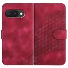 For Google Pixel 9a Elephant Head Embossed Phone Leather Case with Lanyard(Rose Red) - 1