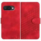 For Google Pixel 9a Elephant Head Embossed Phone Leather Case with Lanyard(Red) - 1