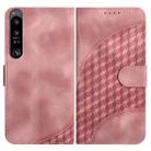 For Sony Xperia 1 IV YX0060 Elephant Head Embossed Phone Leather Case with Lanyard(Pink) - 1