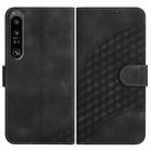 For Sony Xperia 1 IV YX0060 Elephant Head Embossed Phone Leather Case with Lanyard(Black) - 1