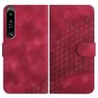 For Sony Xperia 1 IV YX0060 Elephant Head Embossed Phone Leather Case with Lanyard(Rose Red) - 1