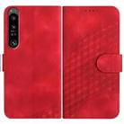 For Sony Xperia 1 IV YX0060 Elephant Head Embossed Phone Leather Case with Lanyard(Red) - 1