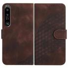 For Sony Xperia 1 IV YX0060 Elephant Head Embossed Phone Leather Case with Lanyard(Coffee) - 1