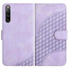 For Sony Xperia 10 IV YX0060 Elephant Head Embossed Phone Leather Case with Lanyard(Light Purple) - 1