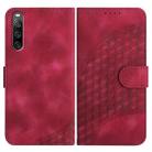 For Sony Xperia 10 IV YX0060 Elephant Head Embossed Phone Leather Case with Lanyard(Rose Red) - 1