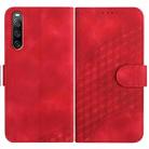 For Sony Xperia 10 IV YX0060 Elephant Head Embossed Phone Leather Case with Lanyard(Red) - 1