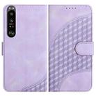 For Sony Xperia 1 III YX0060 Elephant Head Embossed Phone Leather Case with Lanyard(Light Purple) - 1