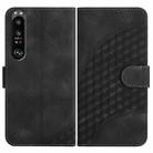 For Sony Xperia 1 III YX0060 Elephant Head Embossed Phone Leather Case with Lanyard(Black) - 1