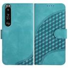 For Sony Xperia 1 III YX0060 Elephant Head Embossed Phone Leather Case with Lanyard(Light Blue) - 1