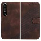 For Sony Xperia 1 III YX0060 Elephant Head Embossed Phone Leather Case with Lanyard(Coffee) - 1