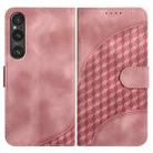 For Sony Xperia 1 V YX0060 Elephant Head Embossed Phone Leather Case with Lanyard(Pink) - 1