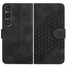 For Sony Xperia 1 V YX0060 Elephant Head Embossed Phone Leather Case with Lanyard(Black) - 1