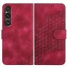 For Sony Xperia 1 V YX0060 Elephant Head Embossed Phone Leather Case with Lanyard(Rose Red) - 1