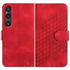 For Sony Xperia 1 V YX0060 Elephant Head Embossed Phone Leather Case with Lanyard(Red) - 1