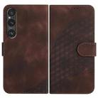 For Sony Xperia 1 V YX0060 Elephant Head Embossed Phone Leather Case with Lanyard(Coffee) - 1