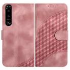 For Sony Xperia 5 III YX0060 Elephant Head Embossed Phone Leather Case with Lanyard(Pink) - 1