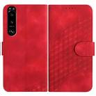 For Sony Xperia 5 III YX0060 Elephant Head Embossed Phone Leather Case with Lanyard(Red) - 1