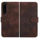 For Sony Xperia 5 III YX0060 Elephant Head Embossed Phone Leather Case with Lanyard(Coffee) - 1