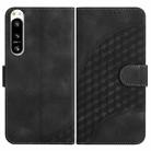 For Sony Xperia 5 IV YX0060 Elephant Head Embossed Phone Leather Case with Lanyard(Black) - 1