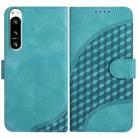 For Sony Xperia 5 IV YX0060 Elephant Head Embossed Phone Leather Case with Lanyard(Light Blue) - 1