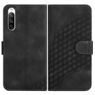 For Sony Xperia 10 III YX0060 Elephant Head Embossed Phone Leather Case with Lanyard(Black) - 1