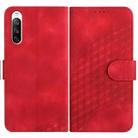 For Sony Xperia 10 III YX0060 Elephant Head Embossed Phone Leather Case with Lanyard(Red) - 1