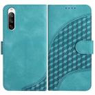 For Sony Xperia 10 III YX0060 Elephant Head Embossed Phone Leather Case with Lanyard(Light Blue) - 1