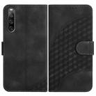 For Sony Xperia 10 V YX0060 Elephant Head Embossed Phone Leather Case with Lanyard(Black) - 1