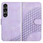 For Sony Xperia 1 VII Elephant Head Embossed Phone Leather Case with Lanyard(Light Purple) - 1