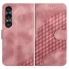 For Sony Xperia 1 VII Elephant Head Embossed Phone Leather Case with Lanyard(Pink) - 1