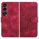 For Sony Xperia 1 VII Elephant Head Embossed Phone Leather Case with Lanyard(Rose Red) - 1