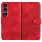 For Sony Xperia 1 VII Elephant Head Embossed Phone Leather Case with Lanyard(Red) - 1