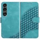 For Sony Xperia 1 VII Elephant Head Embossed Phone Leather Case with Lanyard(Light Blue) - 1