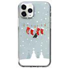 For iPhone 11 Pro Christmas Colored Drawing Pattern High Transparent Soft TPU Phone Case(Christmas Stocking) - 1