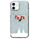 For iPhone 12 mini Christmas Colored Drawing Pattern High Transparent Soft TPU Phone Case(Christmas Stocking) - 1