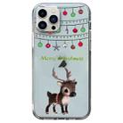 For iPhone 12 Pro Christmas Colored Drawing Pattern High Transparent Soft TPU Phone Case(Elk) - 1