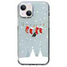 For iPhone 13 Christmas Colored Drawing Pattern High Transparent Soft TPU Phone Case(Christmas Stocking) - 1