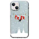 For iPhone 13 mini Christmas Colored Drawing Pattern High Transparent Soft TPU Phone Case(Christmas Stocking) - 1
