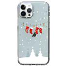 For iPhone 14 Pro Max Christmas Colored Drawing Pattern High Transparent Soft TPU Phone Case(Christmas Stocking) - 1