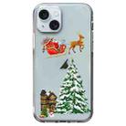 For iPhone 15 Plus Christmas Colored Drawing Pattern High Transparent Soft TPU Phone Case(Christmas) - 1