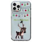 For iPhone 15 Pro Christmas Colored Drawing Pattern High Transparent Soft TPU Phone Case(Elk) - 1