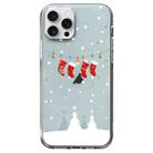 For iPhone 15 Pro Christmas Colored Drawing Pattern High Transparent Soft TPU Phone Case(Christmas Stocking) - 1