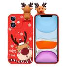 For iPhone 11 Colored Drawing Deer Relief Doll Soft TPU Phone Case(Cute Elk) - 1