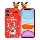 For iPhone 11 Colored Drawing Deer Relief Doll Soft TPU Phone Case(Christmas Elk) - 1