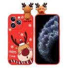 For iPhone 11 Pro Colored Drawing Deer Relief Doll Soft TPU Phone Case(Cute Elk) - 1