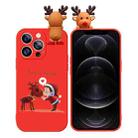 For iPhone 12 Pro Max Colored Drawing Deer Relief Doll Soft TPU Phone Case(Child and Deer) - 1