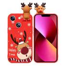 For iPhone 13 mini Colored Drawing Deer Relief Doll Soft TPU Phone Case(Cute Elk) - 1